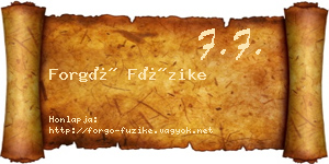 Forgó Füzike névjegykártya